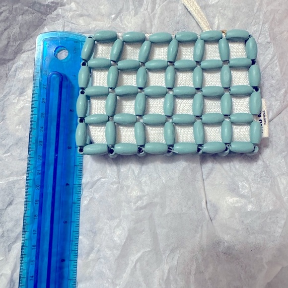 Miu Miu Blue and White Beaded Cosmetic Bag - Picture 2 of 4